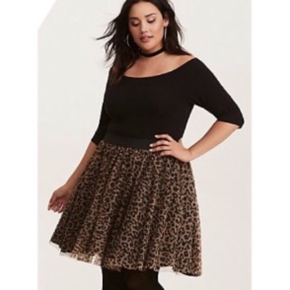 torrid Dresses & Skirts - Tulle & leopard print skirt